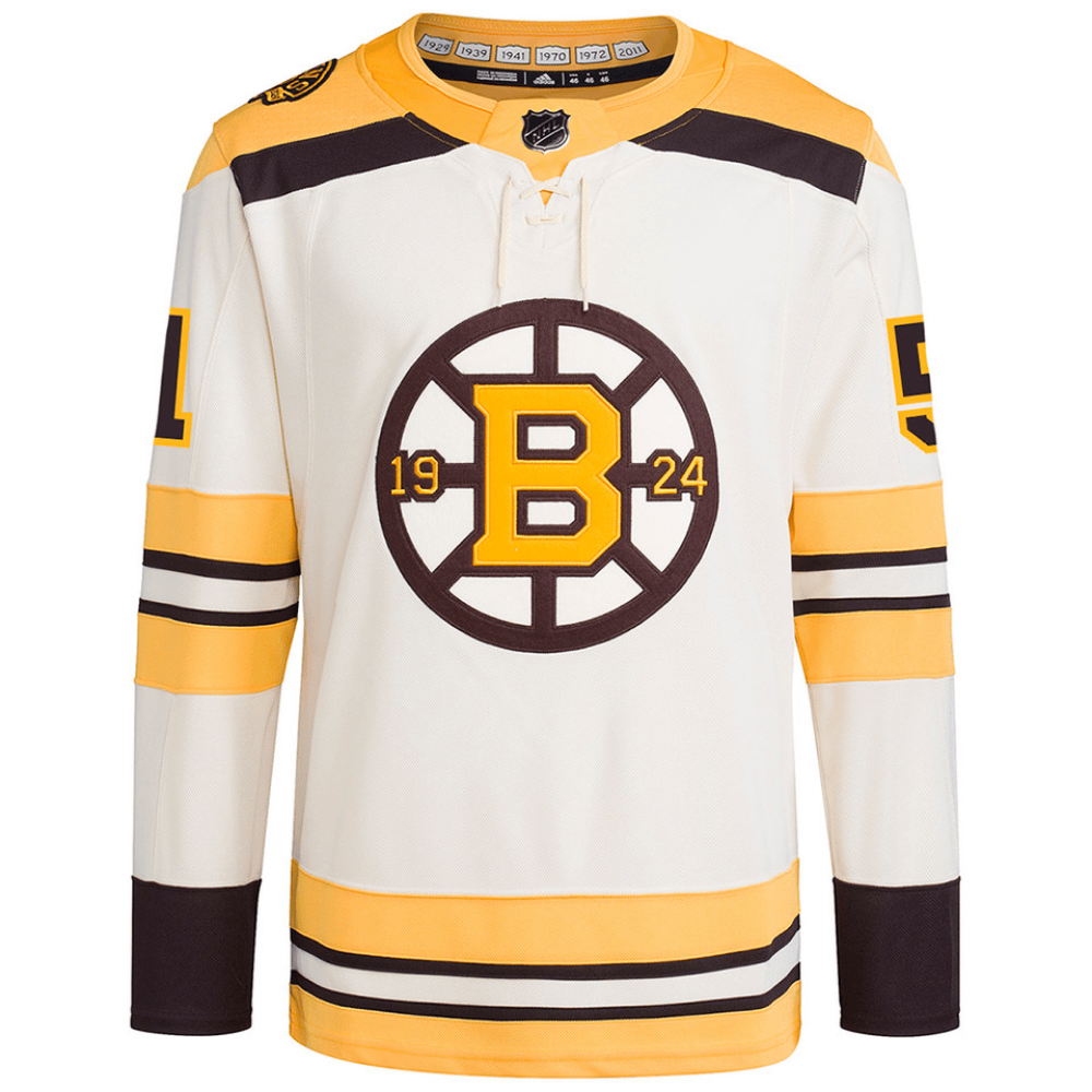 Alternative view of Matthew Poitras 51 Boston Bruins 100th Anniversary Primegreen Third Men Jersey - Cream - JS254 