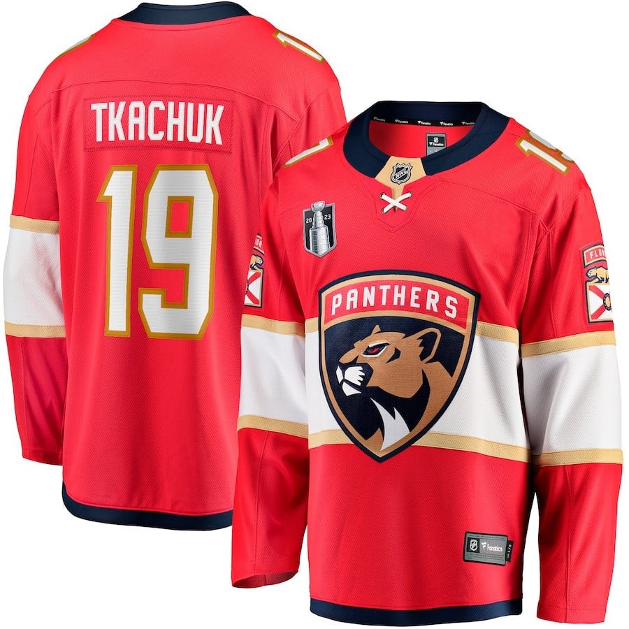 Matthew Tkachuk 19 Florida Panthers 2023 Stanley Cup Final Home Breakaway Player Jersey - Red - JS878 