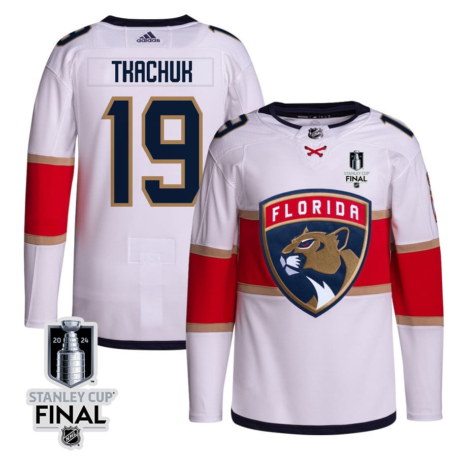 Matthew Tkachuk 19 Florida Panthers 2024 STANLEY CUP Final Away Breakaway Jersey - Men, White - JS874 