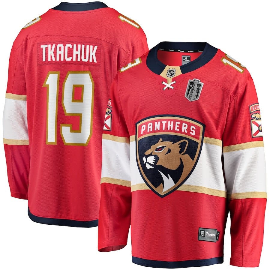 Matthew Tkachuk 19 Florida Panthers 2024 Stanley Cup Final Home Breakaway Player Jersey - Red - JS960 