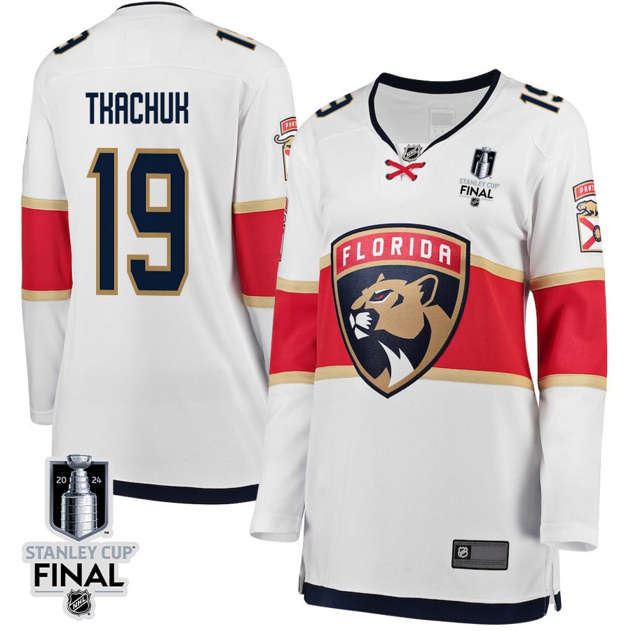 Matthew Tkachuk 19 Florida Panthers 2024 STANLEY CUP Final Women's Away Breakaway Jersey - White - JS170 