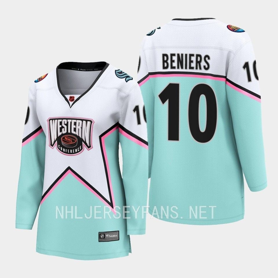 Matty Beniers 10 Seattle Kraken 2023 All-Star Game Jersey White Equipment - JS422 