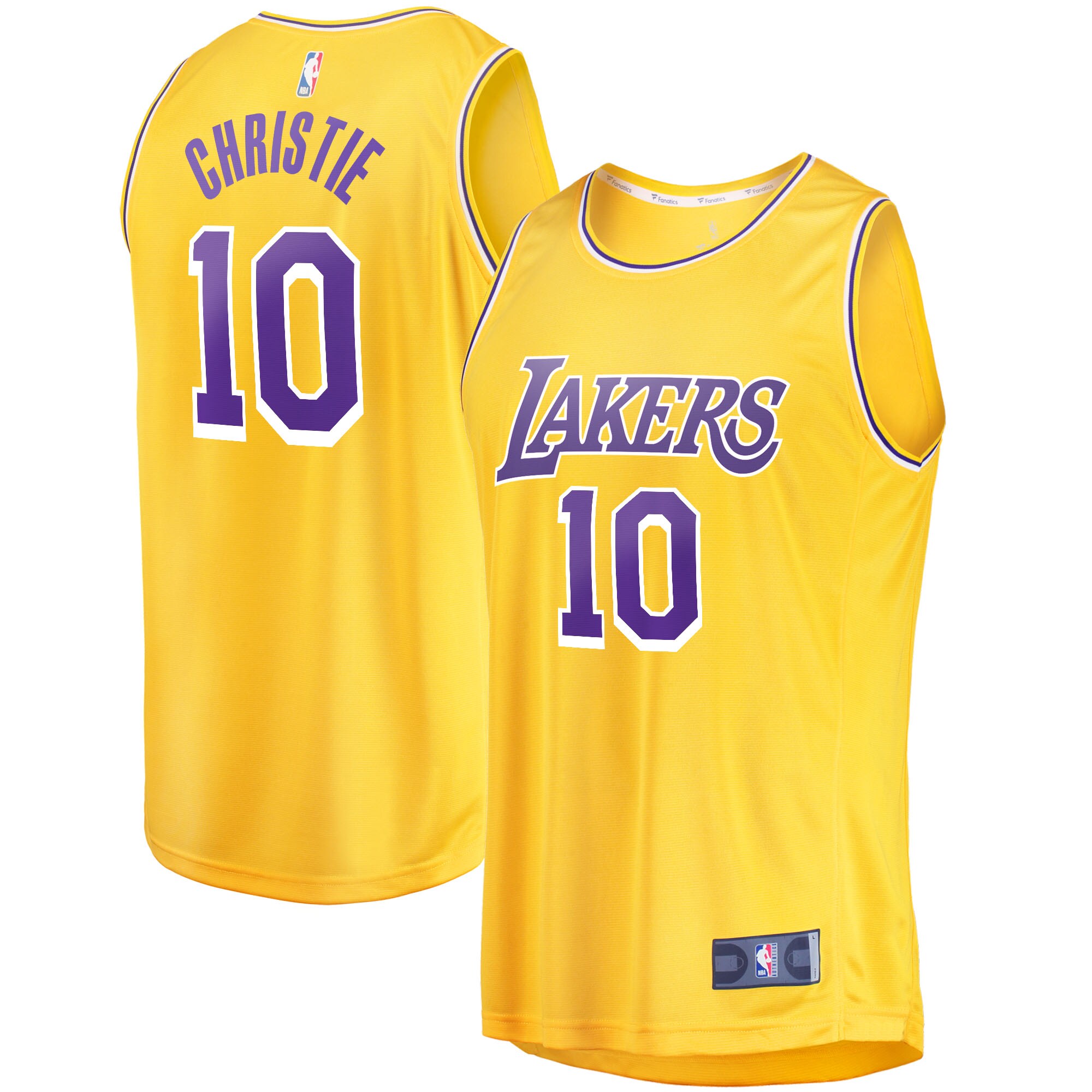 Alternative view of Max Christie Los Angeles Lakers Fanatics Branded Fast Break Replica Jersey - Icon Edition - Gold
