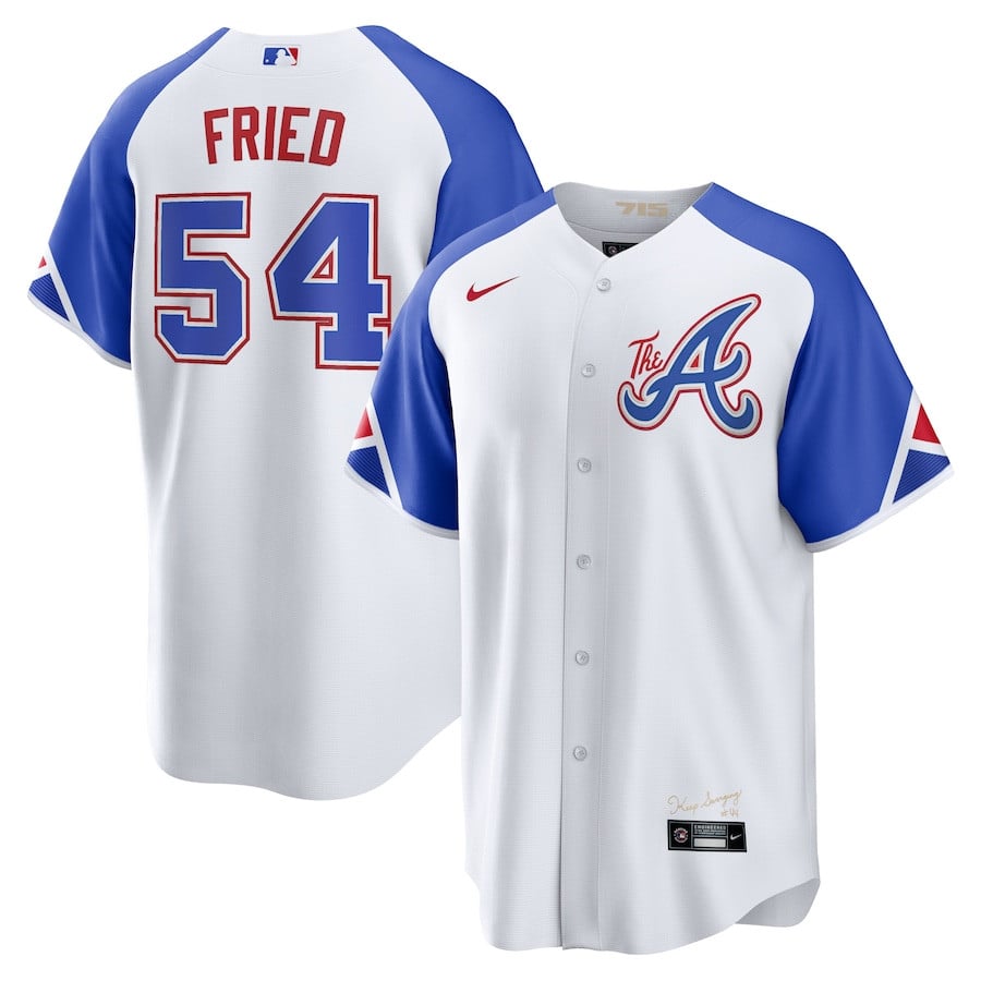 Max Fried 54 Atlanta Braves 2023 City Connect Men Jersey - White - JS860
