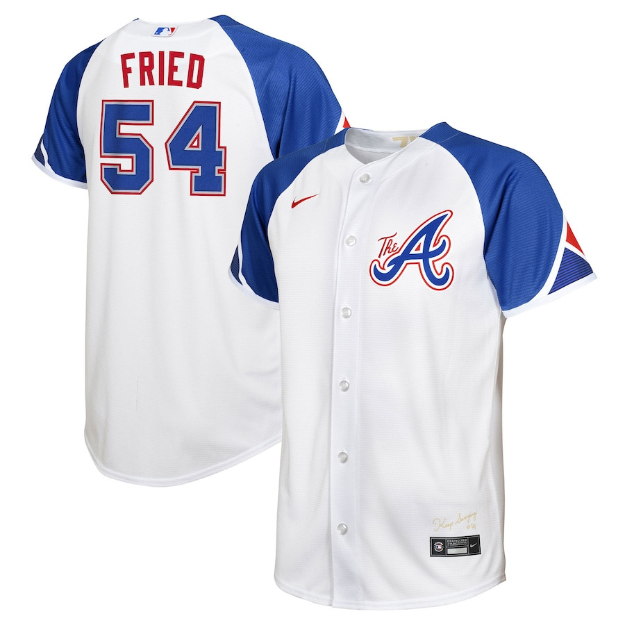 Max Fried 54 Atlanta Braves 2023 City Connect Youth Jersey - White - JS979