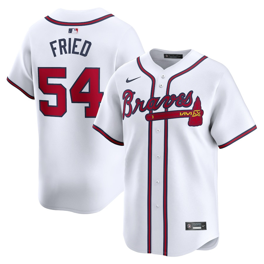 Max Fried 54 Atlanta Braves Home Limited Player Men Jersey - White - JS471