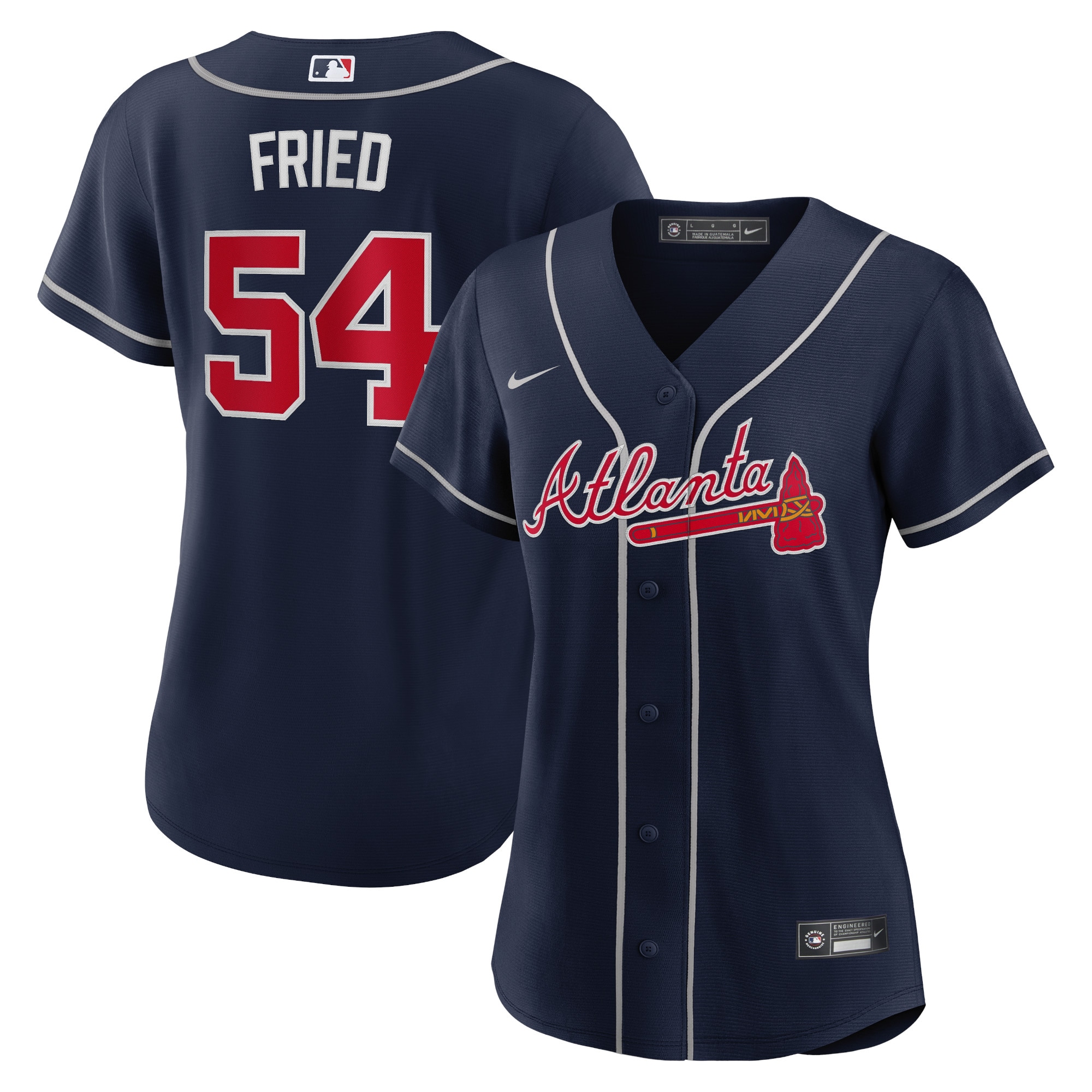 Alternative view of Max Fried Atlanta Braves Women's Alternate Replica Player Jersey - Navy