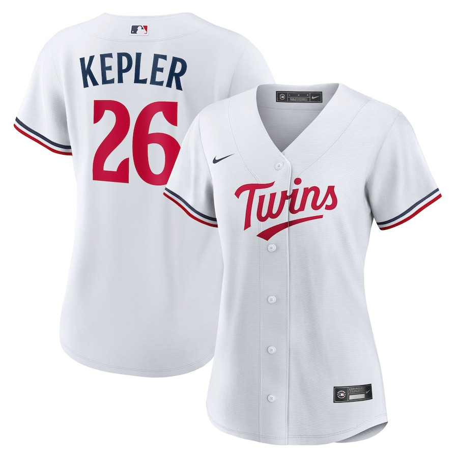 Max Kepler 26 Minnesota Twins Team Logo Home Women Jersey - White 