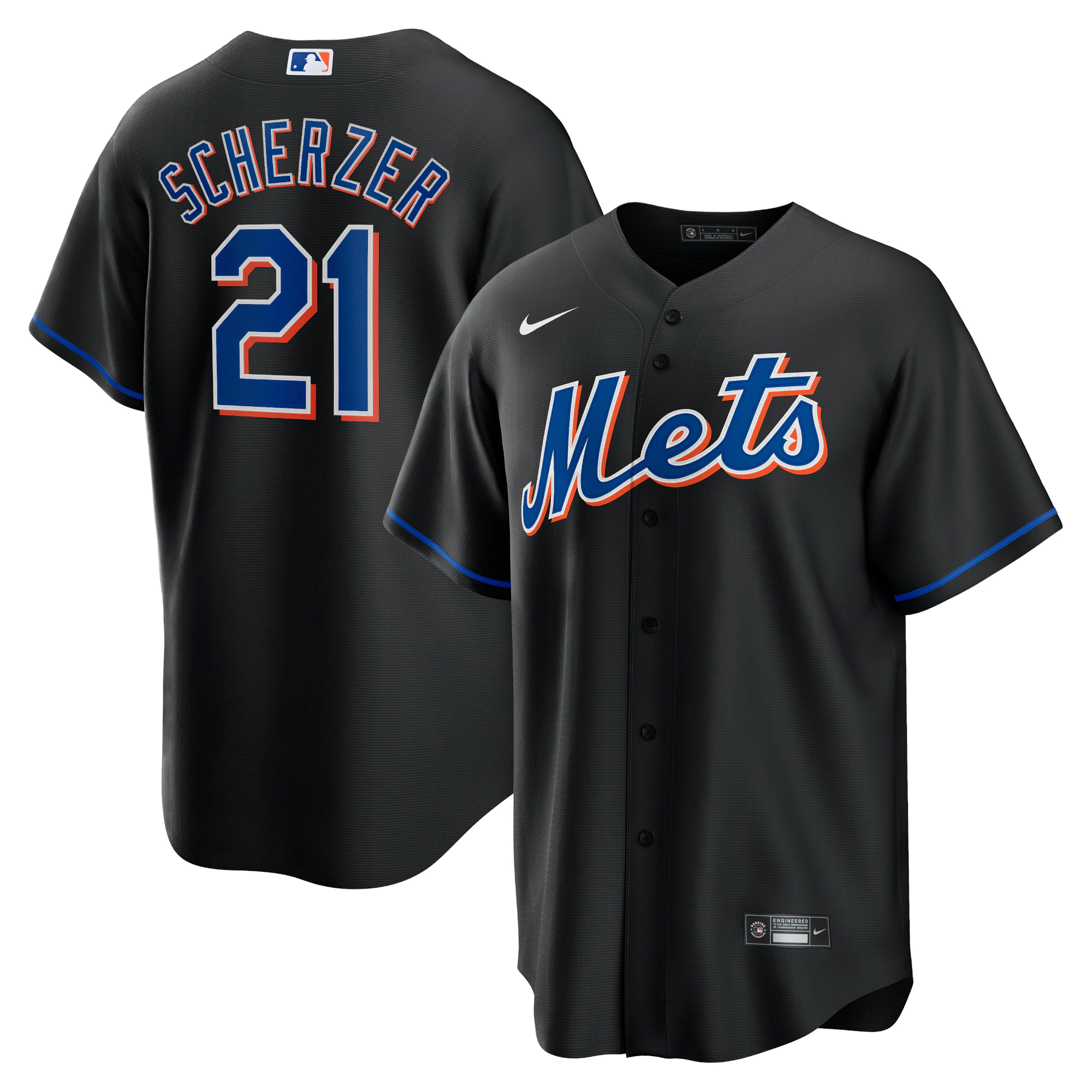 Max Scherzer New York Mets Alternate Replica Player Jersey - Black