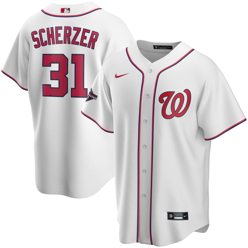 Max Scherzer Washington Nationals 2019 World Series Champions Home Player Jersey - White Color