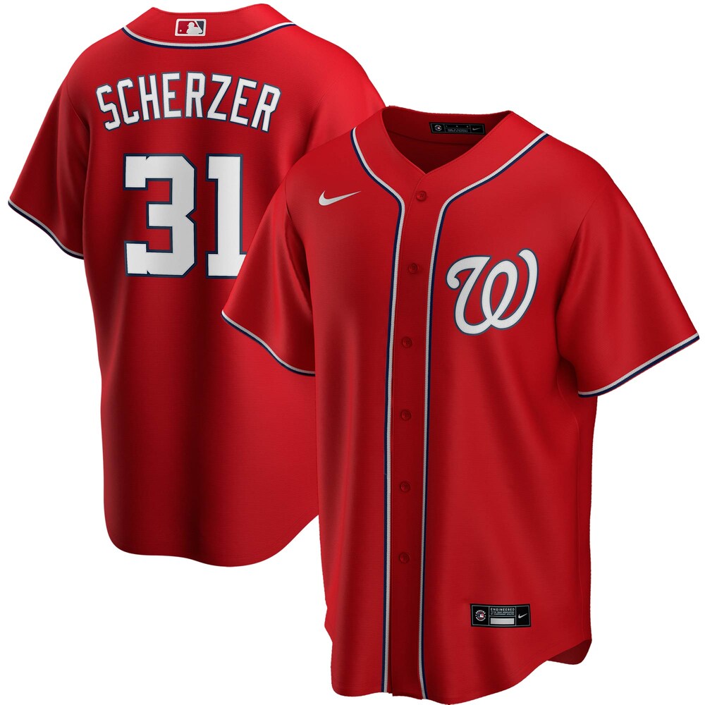 Max Scherzer Washington Nationals Alternate 2020 Player Jersey - Red