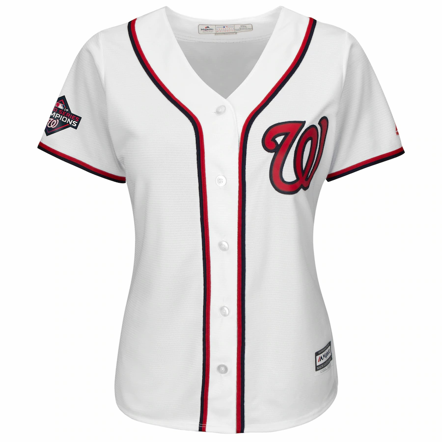 Alternative view of Max Scherzer Washington Nationals Majestic Women's 2019 World Series Champions Home Cool Base Patch Player Jersey - White