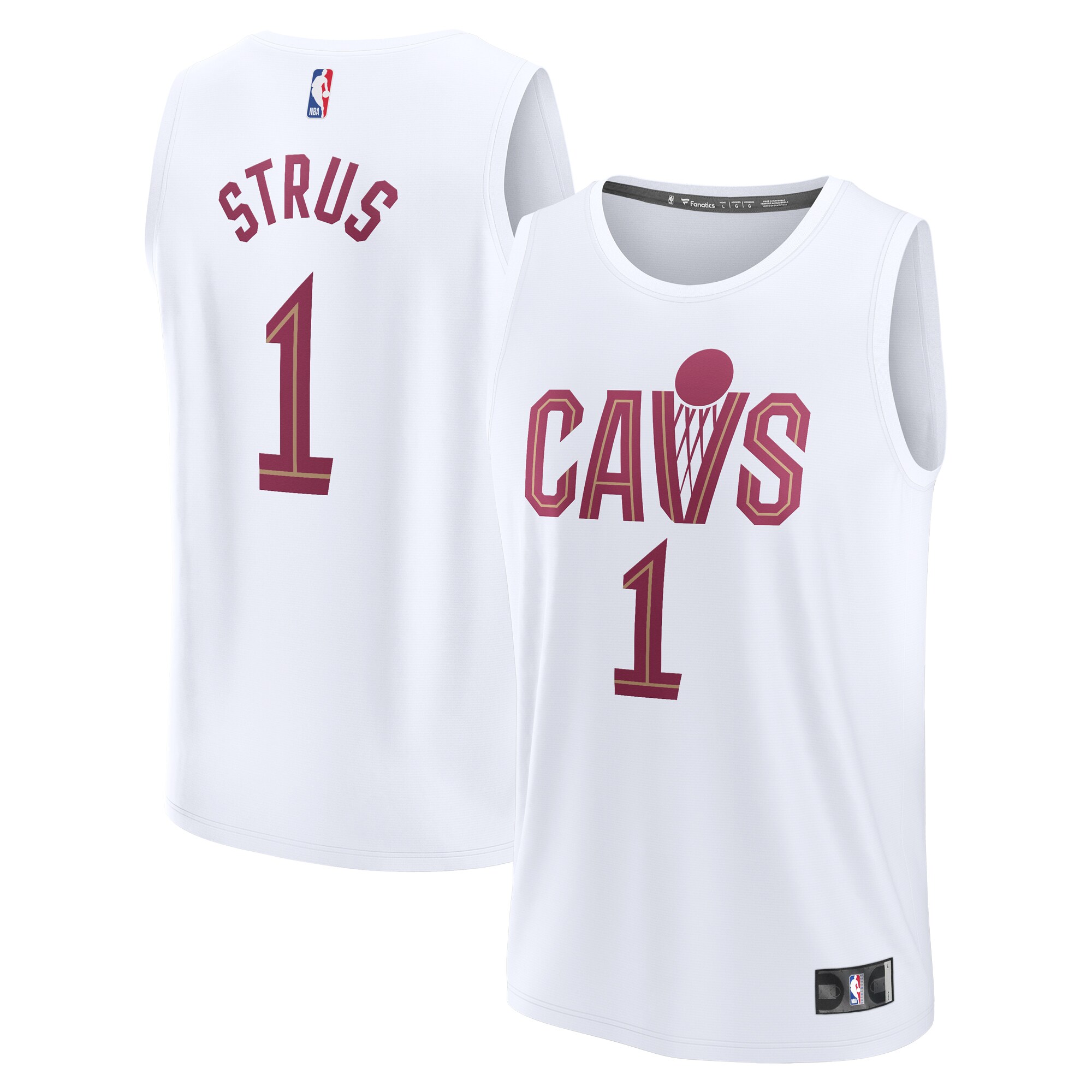Max Strus Cleveland Cavaliers Fanatics Fast Break Replica Player Jersey - Association Edition - White