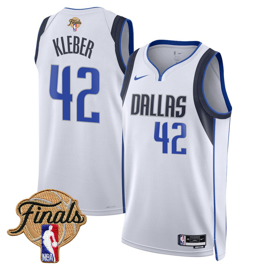 Maxi Kleber 42 Dallas Mavericks 2024 FINALS PATCH Swingman Jersey - Association Edition - White - JS255 