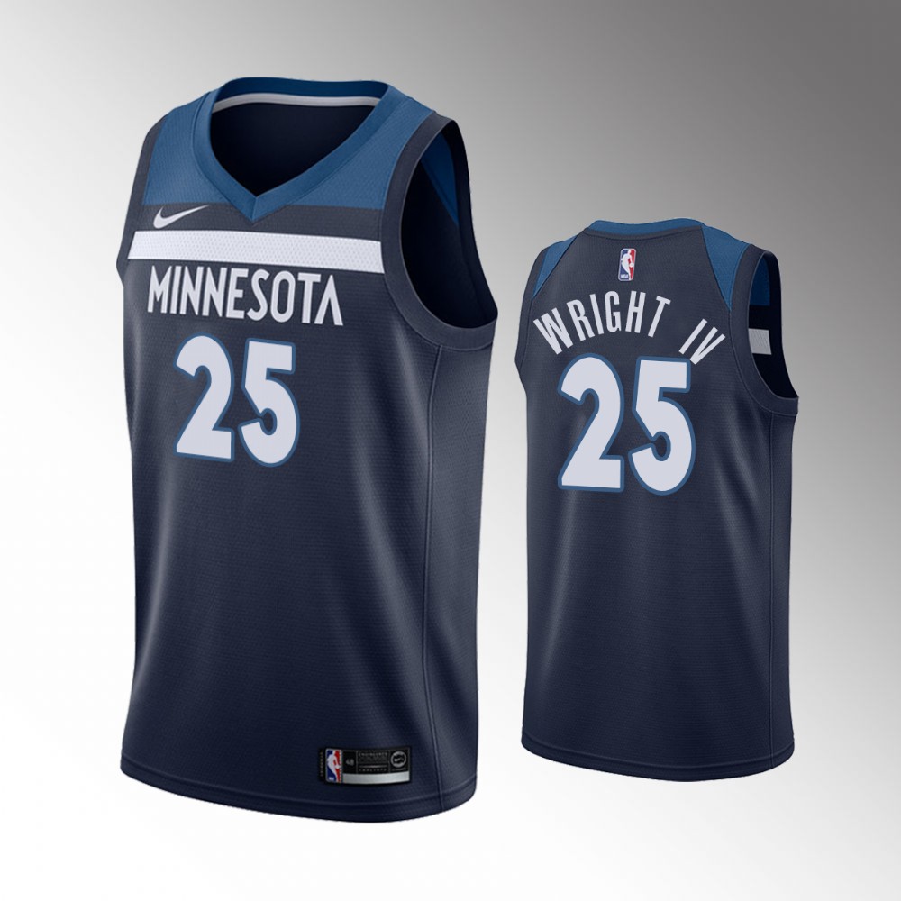 Mckinley Wright Iv Minnesota Timberwolves 2021 Icon Edition Navy Jersey