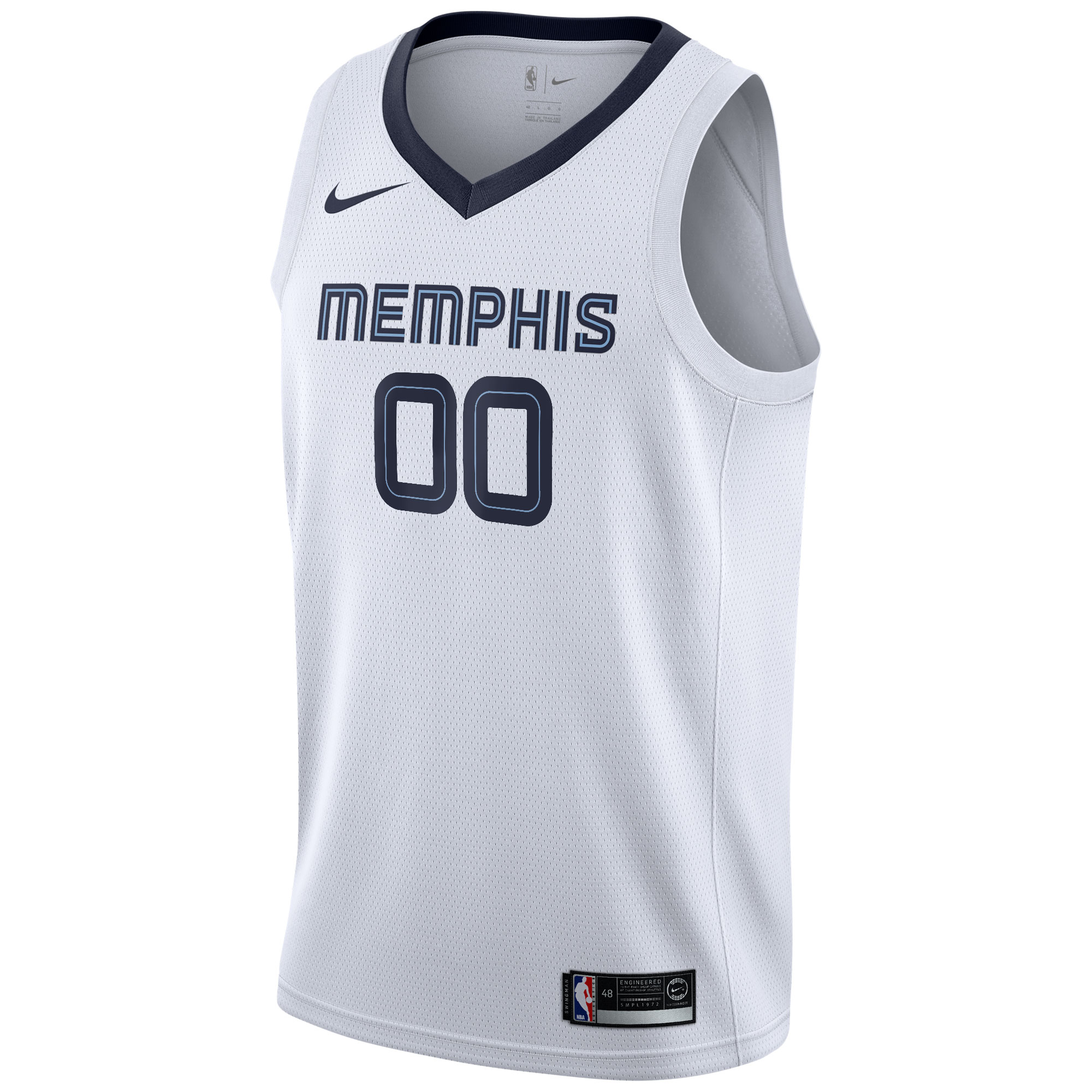 Alternative view of Memphis Grizzlies 2020/21 Swingman Custom Jersey - Association Edition - White