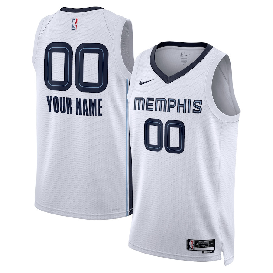 Memphis Grizzlies 2023/24 Association Swingman Custom Men Jersey - White - JS660 