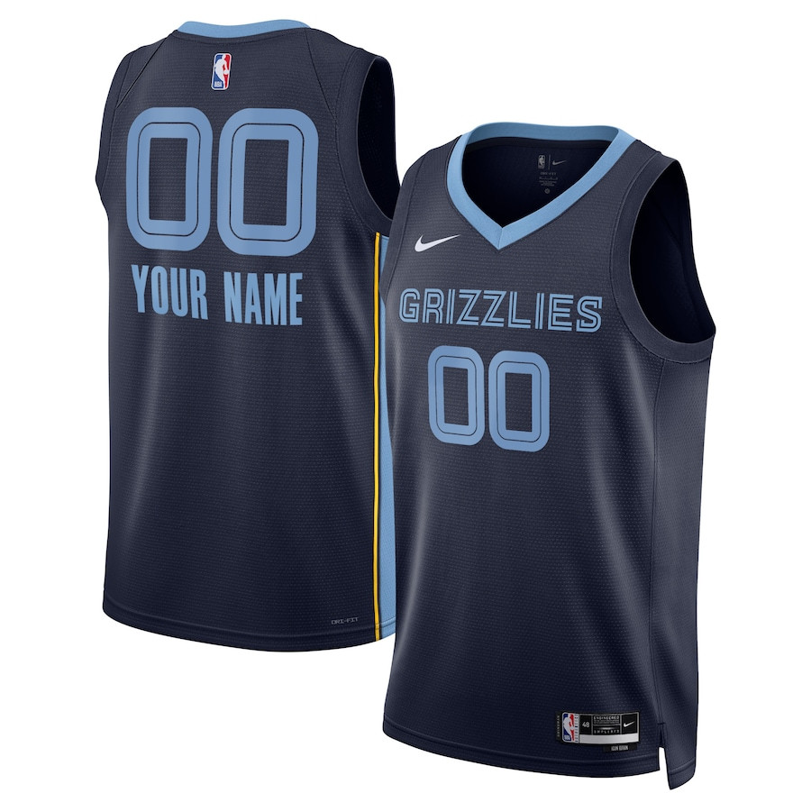 Memphis Grizzlies 2023/24 Icon Swingman Custom Men Jersey - Navy - JS703 
