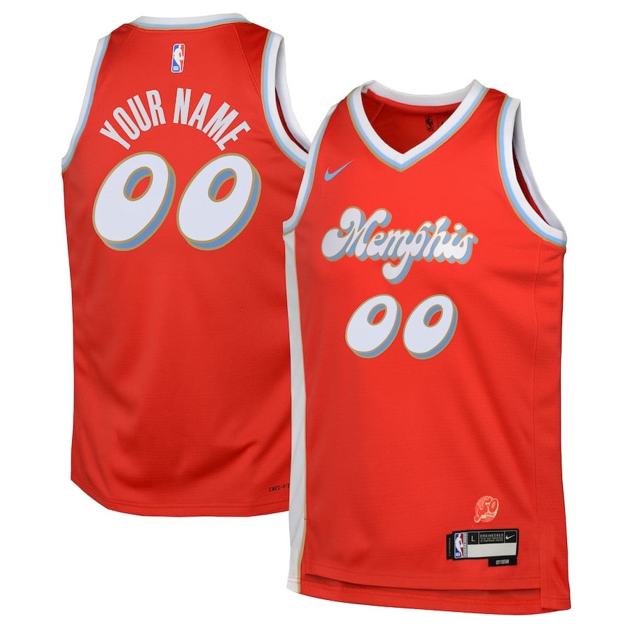 Memphis Grizzlies 2024/25 Swingman Custom YOUTH Jersey - City Edition - Red - JS179 