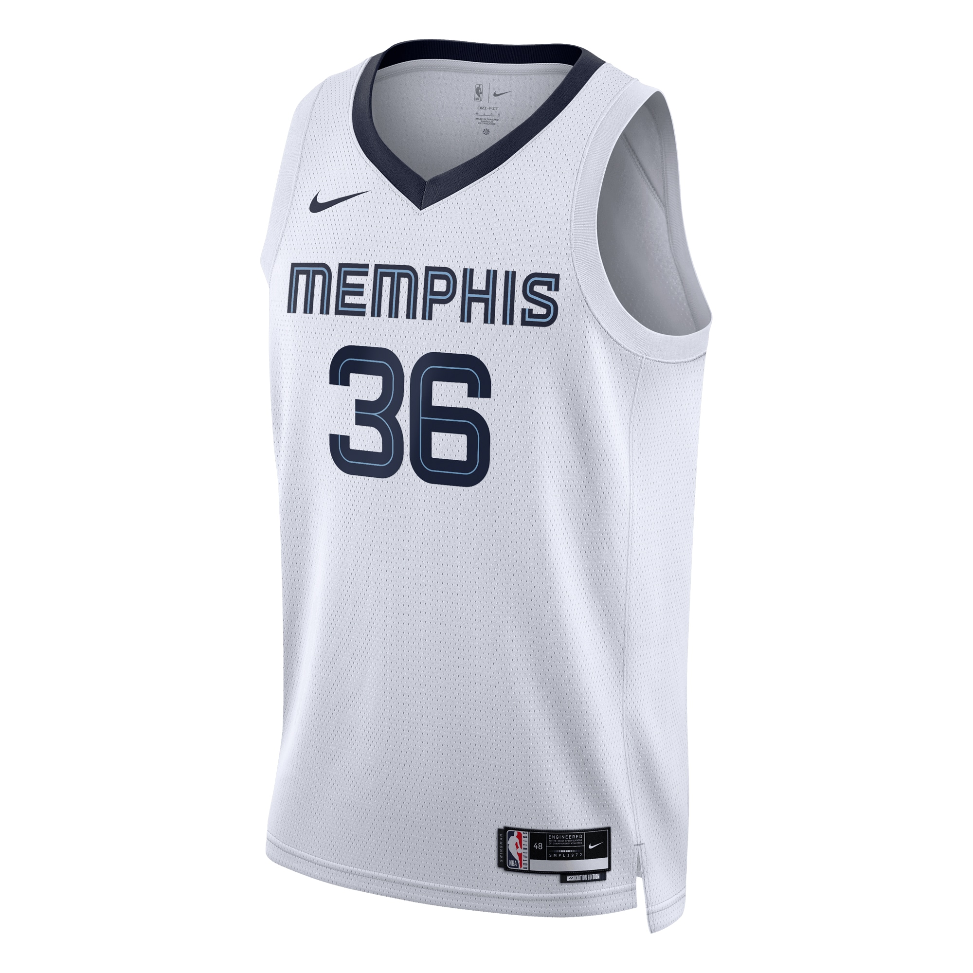 Alternative view of Memphis Grizzlies Association Edition Swingman Jersey - White - Marcus Smart - Unisex - JS874 