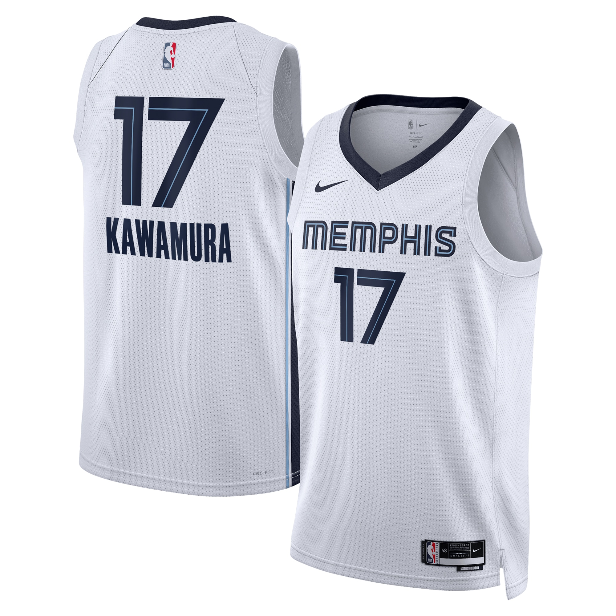Memphis Grizzlies Association Edition Swingman Jersey - White - Yuki Kawamura - Unisex - JS310 