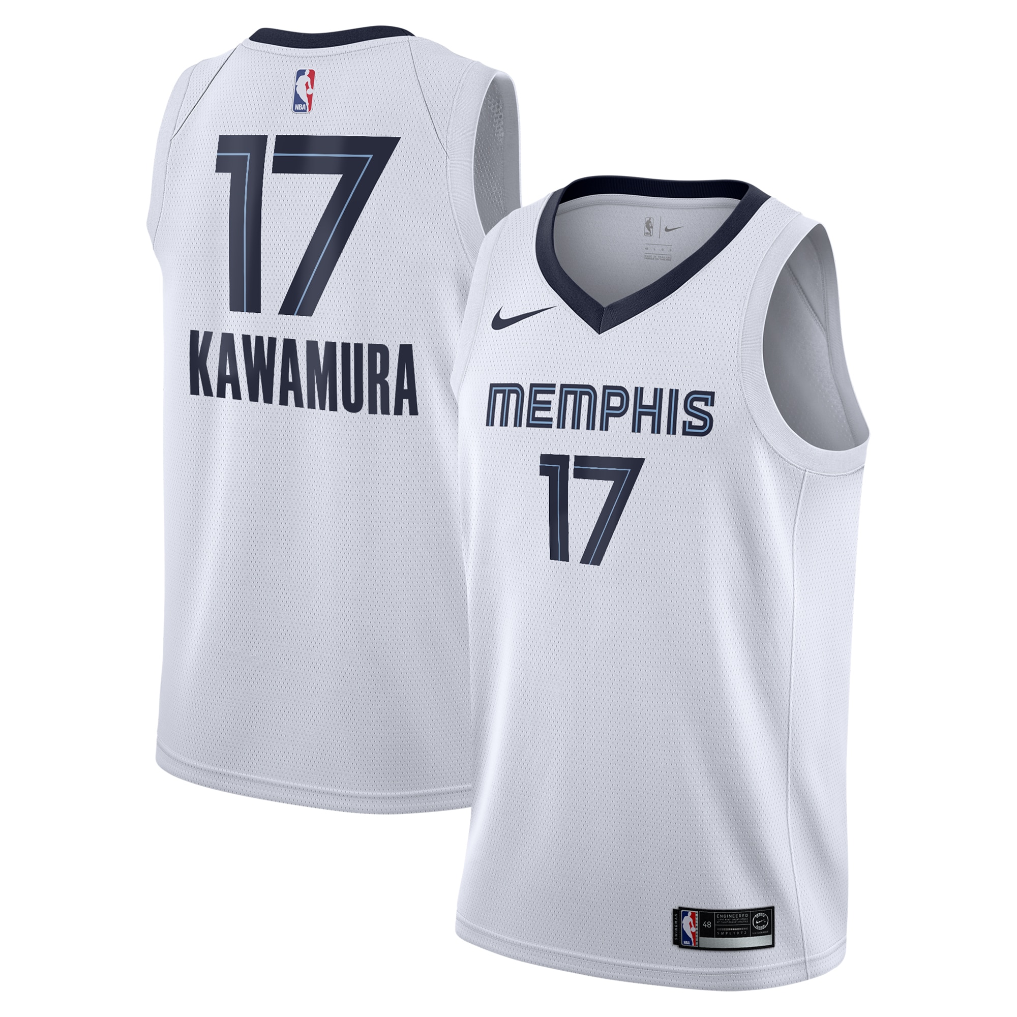 Memphis Grizzlies Association Edition Swingman Jersey - White - Yuki Kawamura - Youth - JS138 
