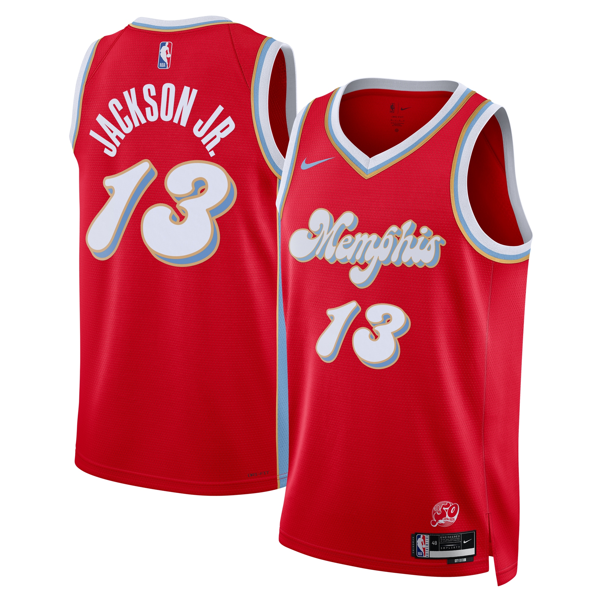 Memphis Grizzlies City Edition Swingman Jersey 2024 - Red - Jaren Jackson Jr. - Unisex - JS524 