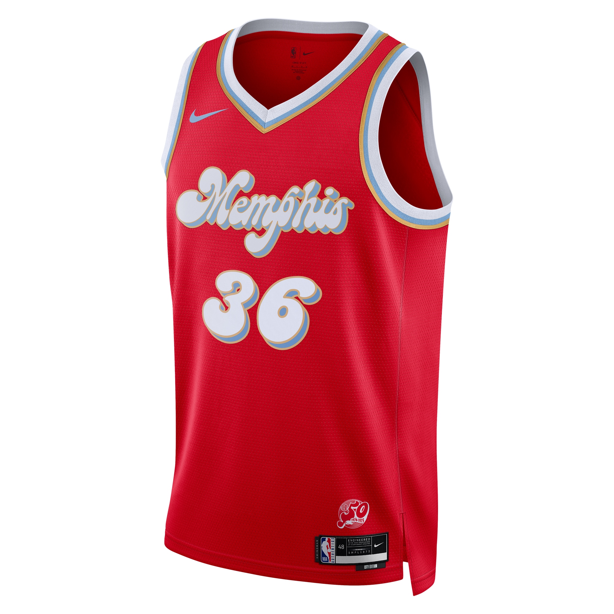 Alternative view of Memphis Grizzlies City Edition Swingman Jersey 2024 - Red - Marcus Smart - Unisex - JS198 