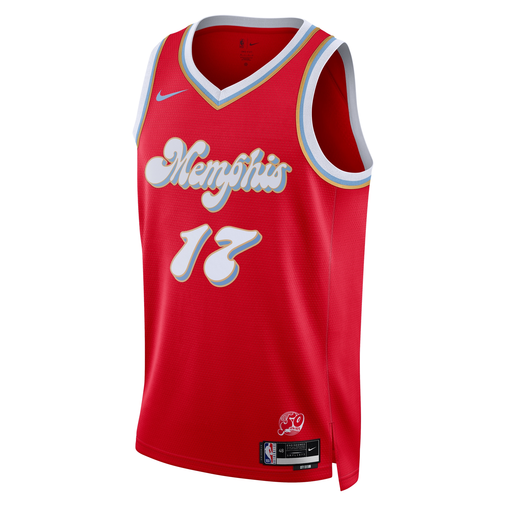 Alternative view of Memphis Grizzlies City Edition Swingman Jersey 2024 - Red - Yuki Kawamura - Unisex - JS919 