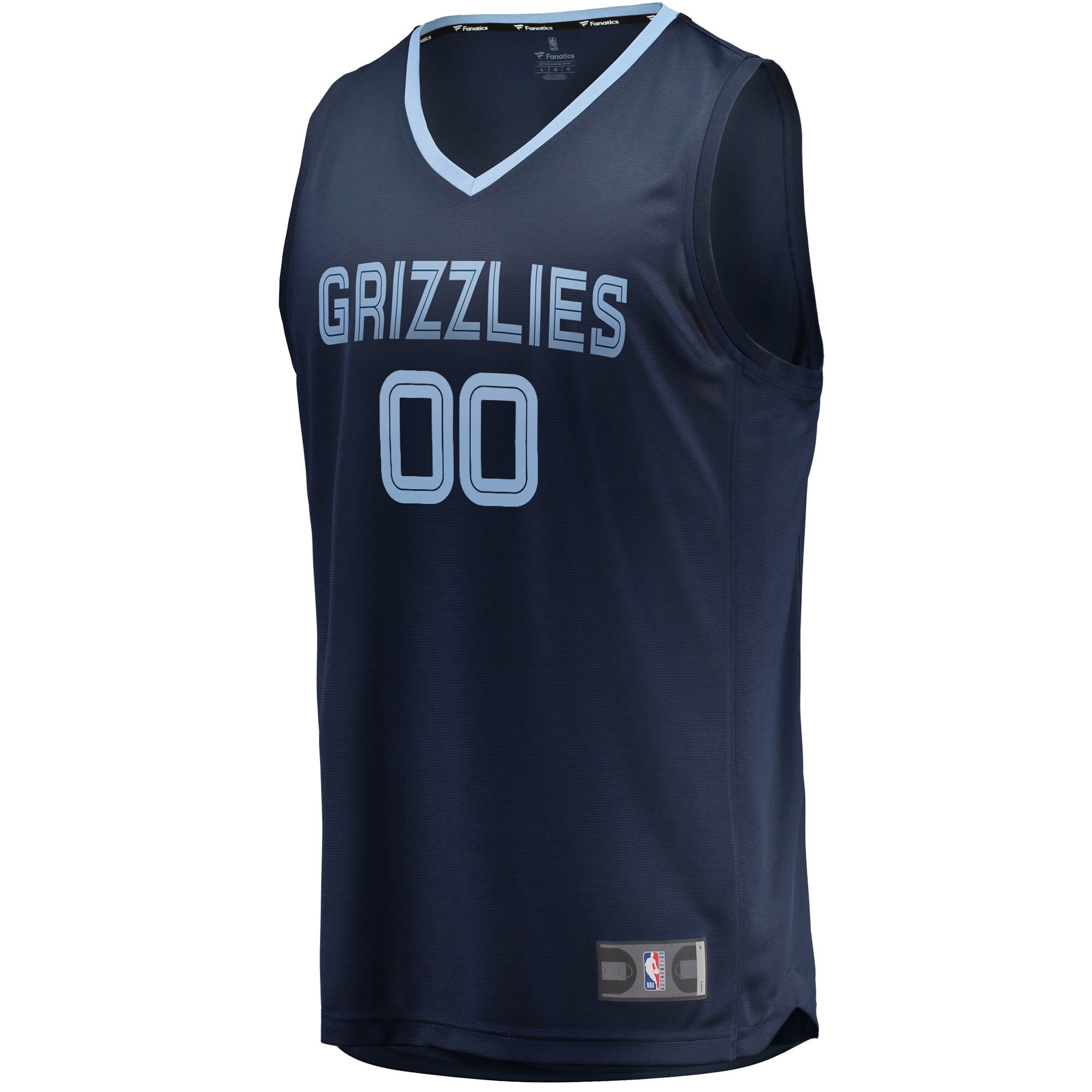 Alternative view of Memphis Grizzlies Fanatics Youth Fast Break Custom Replica Jersey Navy - Icon Edition