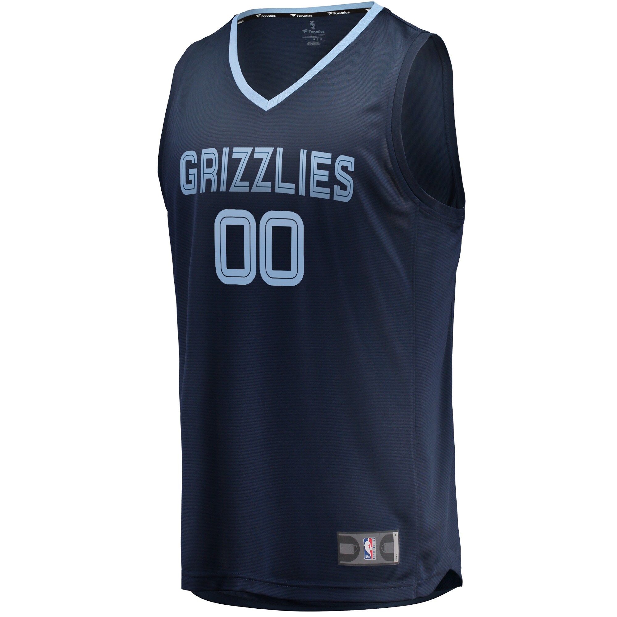 Alternative view of Memphis Grizzlies Fanatics Ziaire Williams Fast Break Replica Jersey Navy - Icon Edition