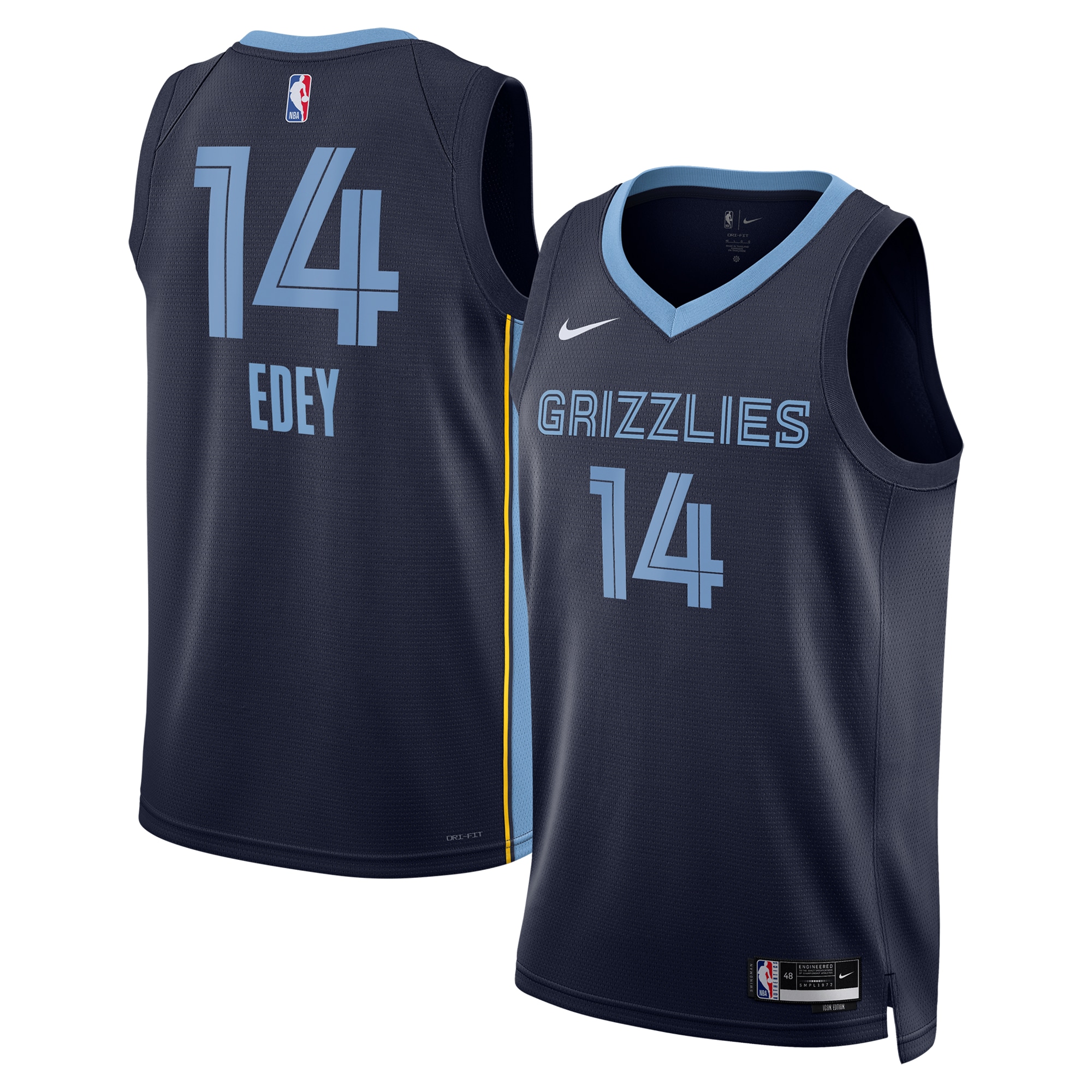 Memphis Grizzlies Icon Swingman Jersey - Navy - Zach Edey - Unisex - JS599 