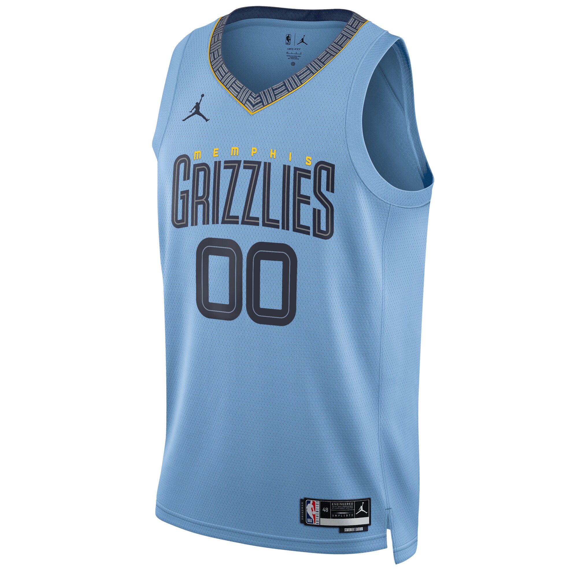 Alternative view of Memphis Grizzlies Jordan Brand Unisex 2022/23 Swingman Custom Jersey - Statement Edition - Blue