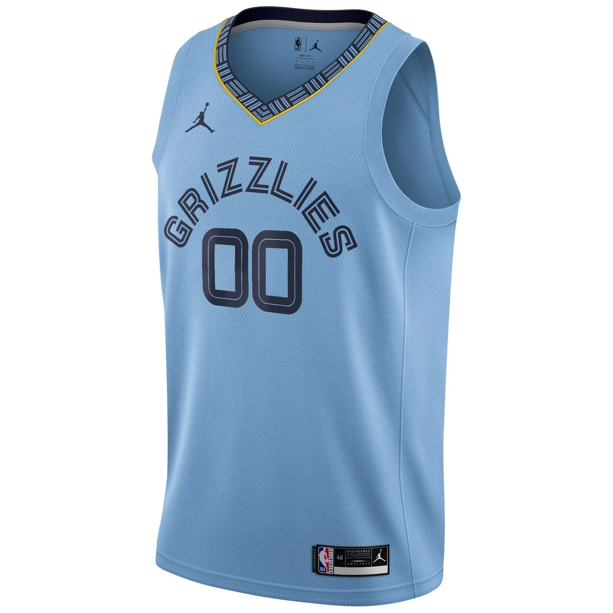 Alternative view of Memphis Grizzlies Swingman Custom Jersey - Statement Edition - Light Blue - JS234 