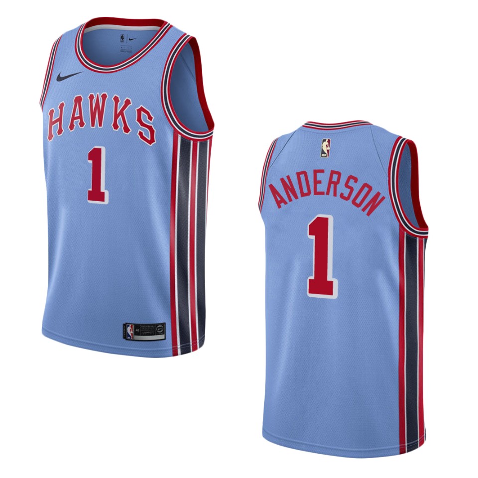 Men Atlanta Hawks #1 Justin Anderson Hardwood Classic Swingman Jersey - Light Blue