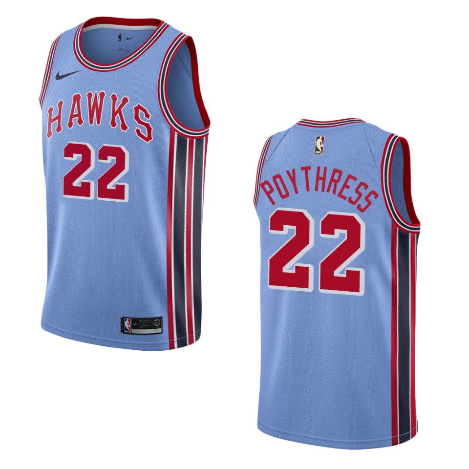 Men Atlanta Hawks #22 Alex Poythress Hardwood Classic Swingman Jersey - Light Blue