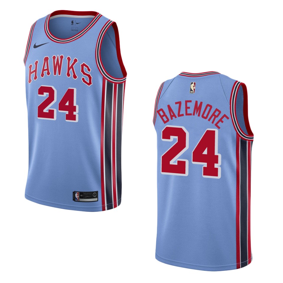 Men Atlanta Hawks #24 Kent Bazemore Hardwood Classic Swingman Jersey - Light Blue