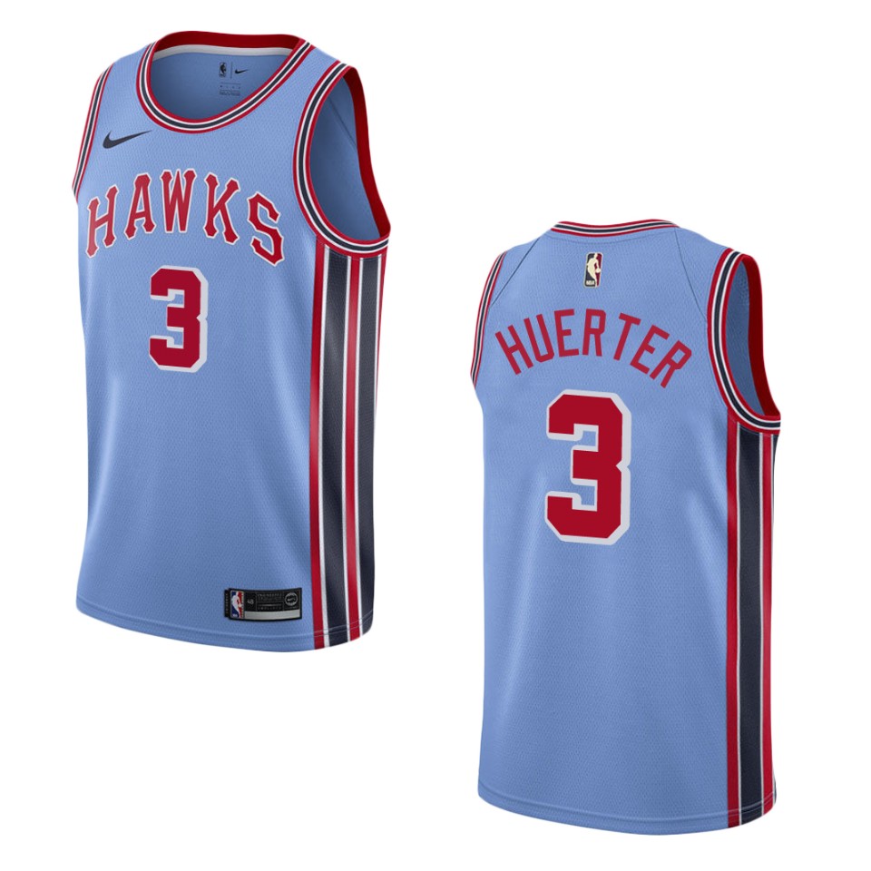 Men Atlanta Hawks #3 Kevin Huerter Hardwood Classic Swingman Jersey - Light Blue