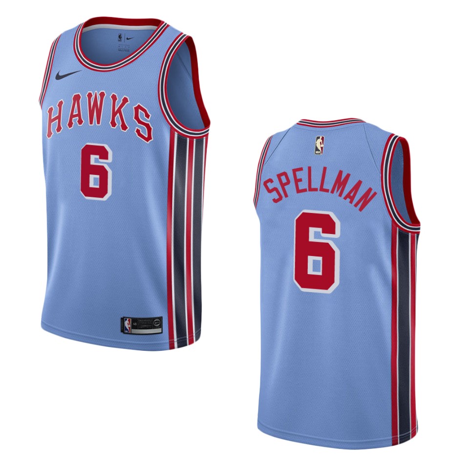 Men Atlanta Hawks #6 Omari Spellman Hardwood Classic Swingman Jersey - Light Blue