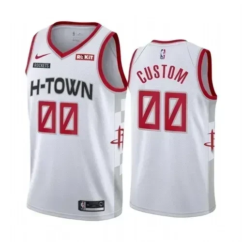 Men Custom Any Size Houston Rockets City Edition Jersey White Jersey - JS655 