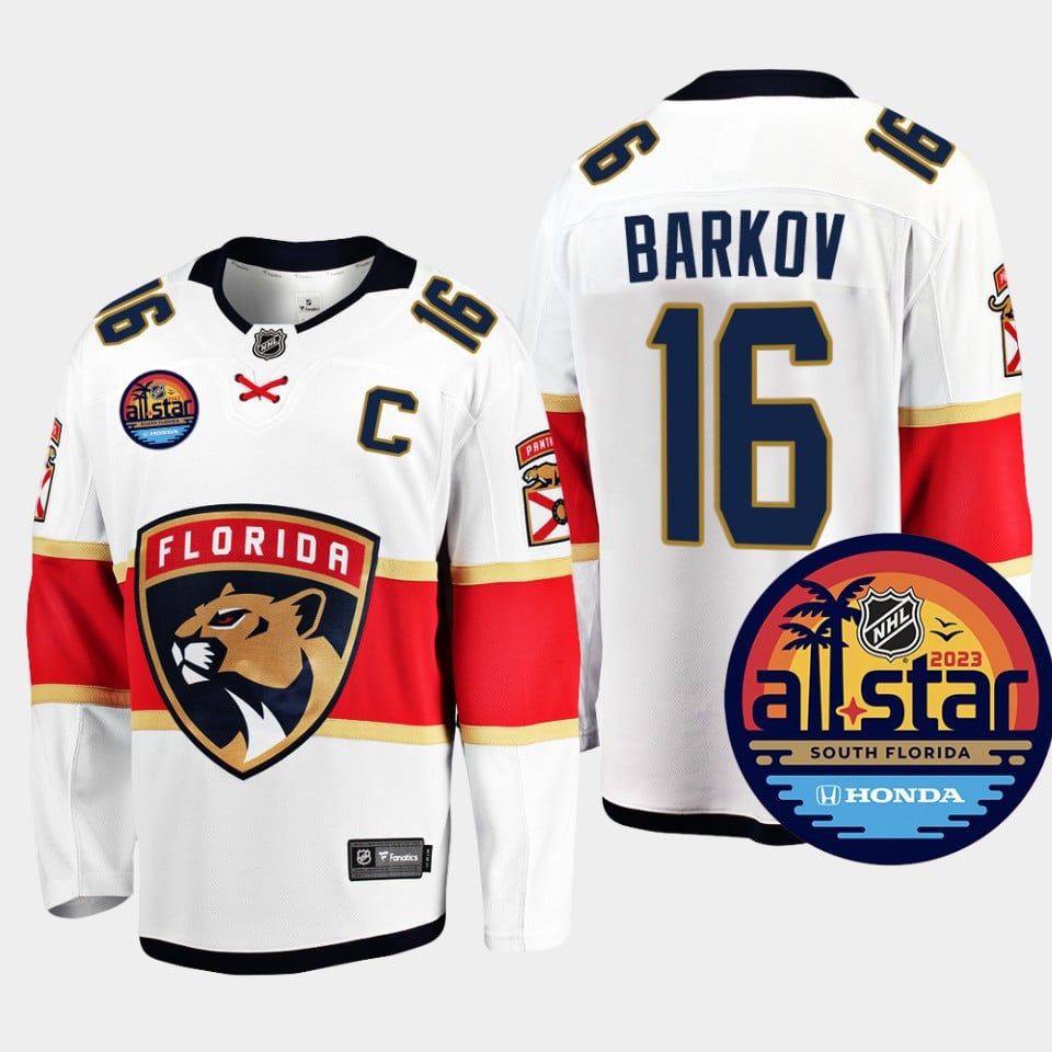 Men Florida Panthers Aleksander Barkov 16 2023 All-Star Away White Jersey - JS631 