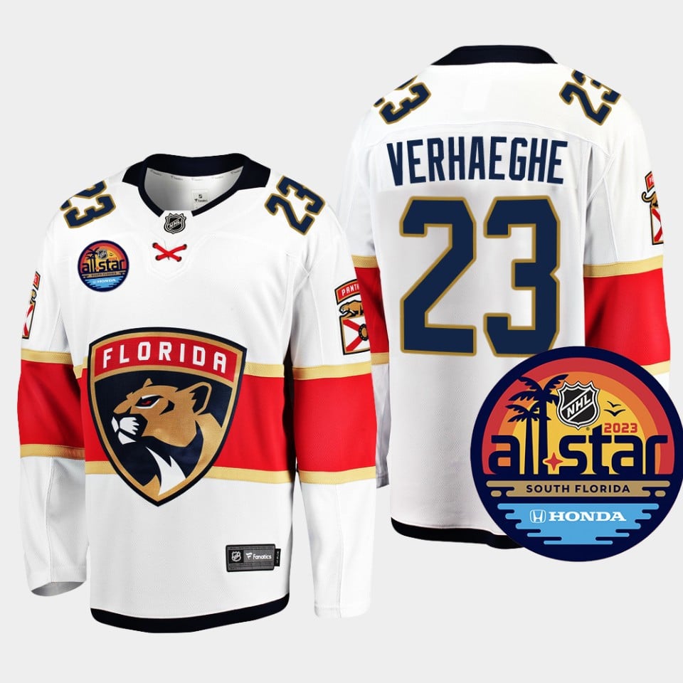 Men Florida Panthers Carter Verhaeghe 23 2023 All-Star Away White Jersey - JS265 