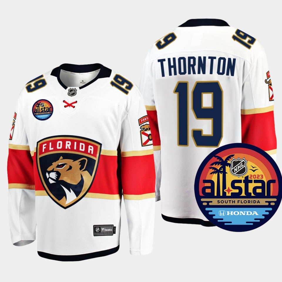Men Florida Panthers Joe Thornton 19 2023 All-Star Away White Jersey - JS168 