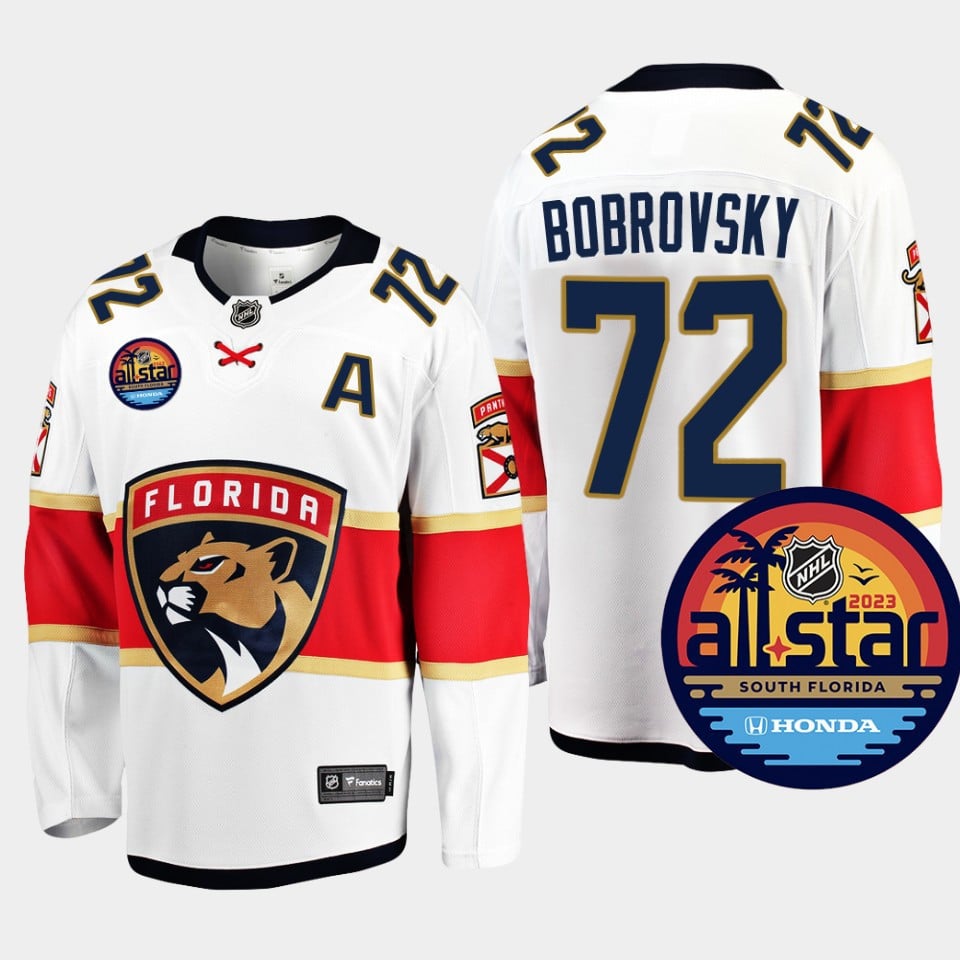 Men Florida Panthers Sergei Bobrovsky 72 2023 All-Star Away White Jersey - JS549 