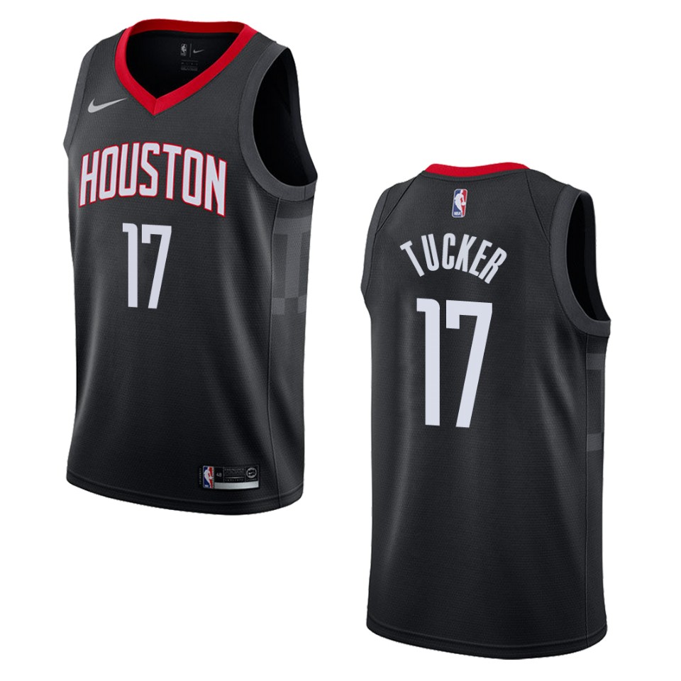 Men Houston Rockets #17 P.j. Tucker Statement Swingman Jersey - Black