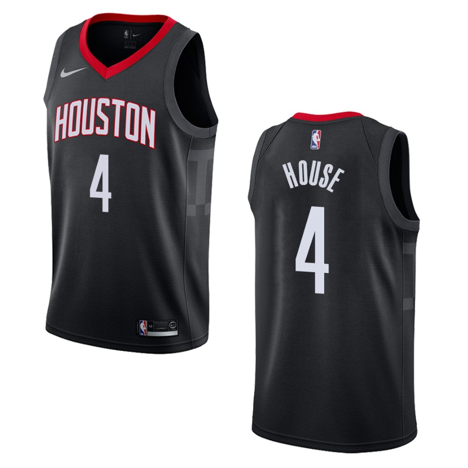 Men Houston Rockets #4 Danuel House Statement Swingman Jersey - Black