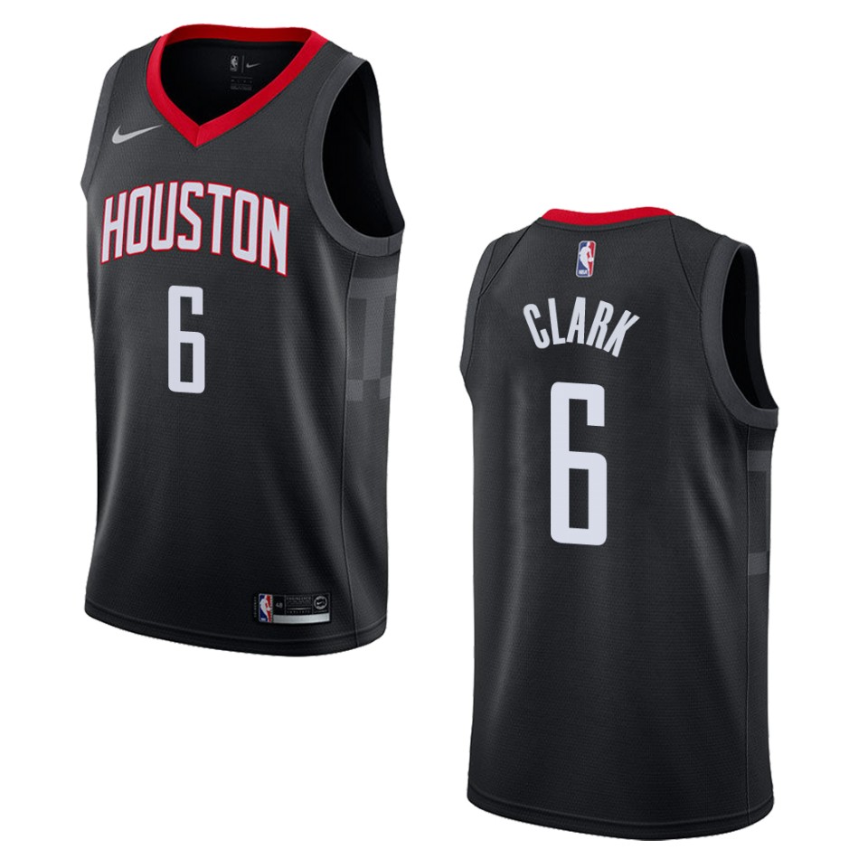 Men Houston Rockets #6 Gary Clark Statement Swingman Jersey - Black