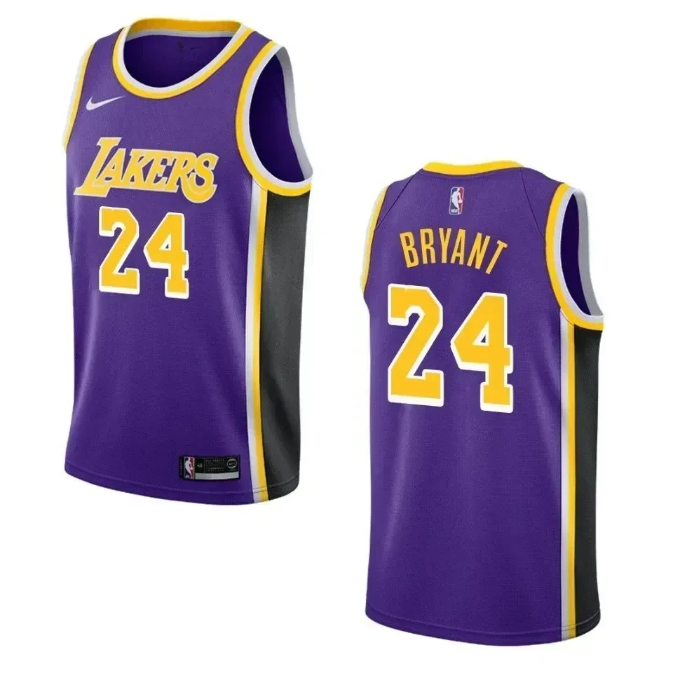 Men Los Angeles Lakers 24 Kobe Bryant Statement Swingman Jersey - Purple - JS841 