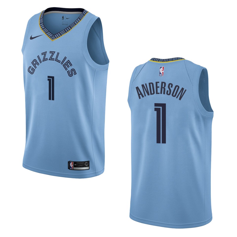 Men Memphis Grizzlies #1 Kyle Anderson Statement Swingman Jersey - Blue
