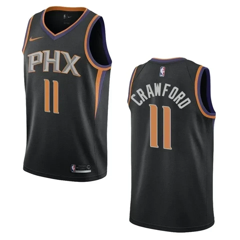 Men Phoenix Suns 11 Jamal Crawford Statement Swingman Jersey - Black - JS482 